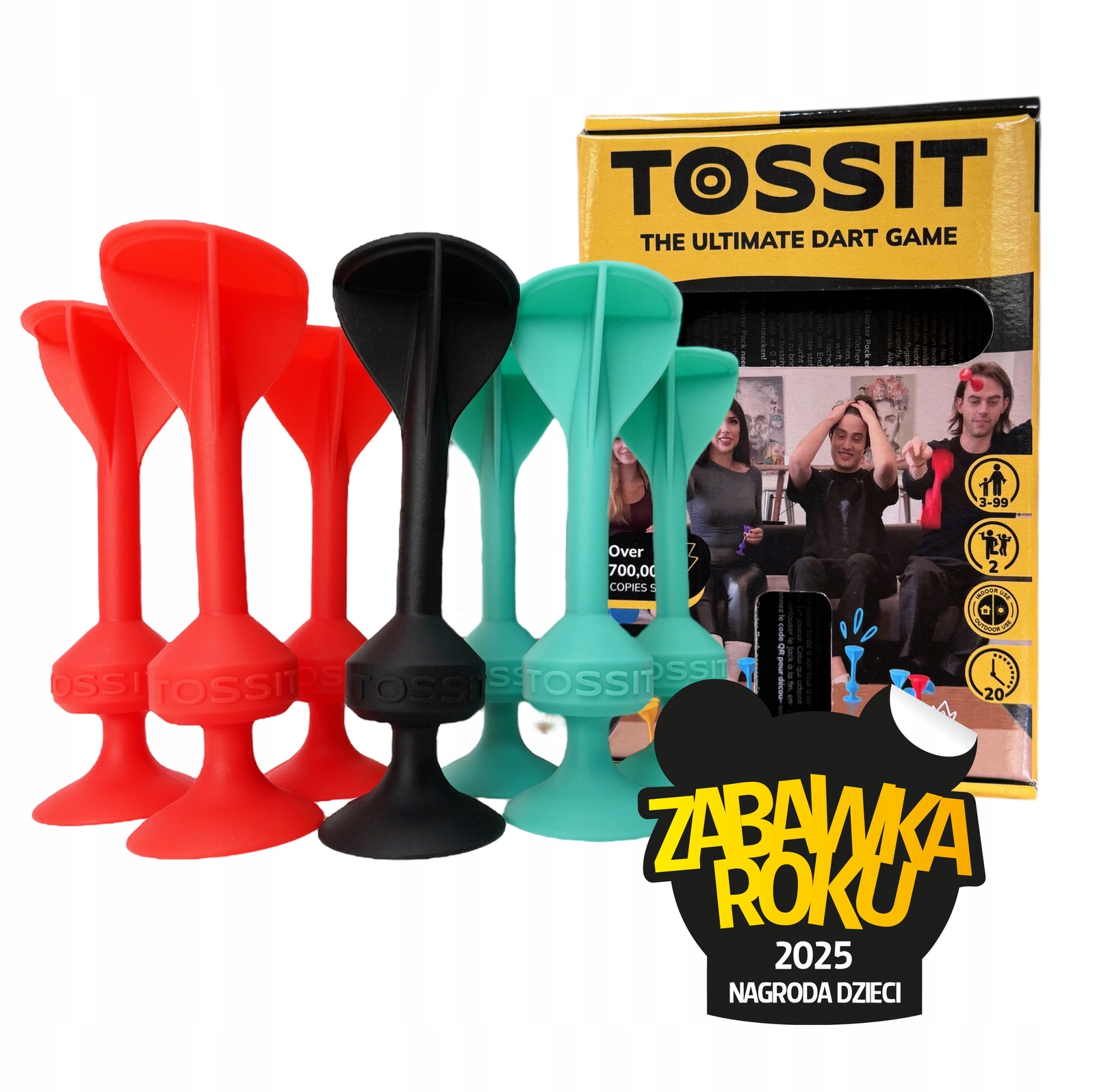 Tossit Zestaw Startowy Rodzinna Gra W Rzutki Z Silikonowymi Przyssawkami