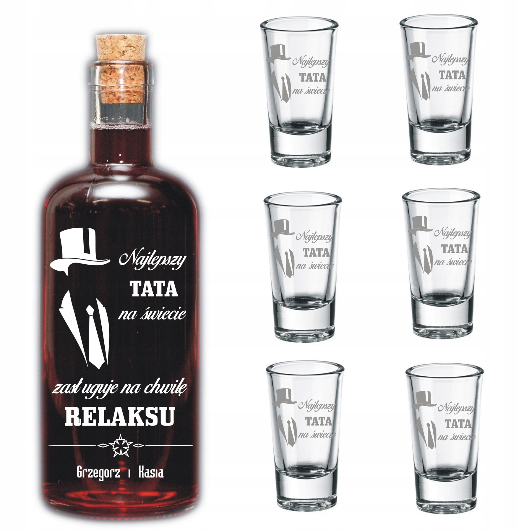 

Zestaw do Nalewki Karafka 6x Kieliszki 28ml Grawer