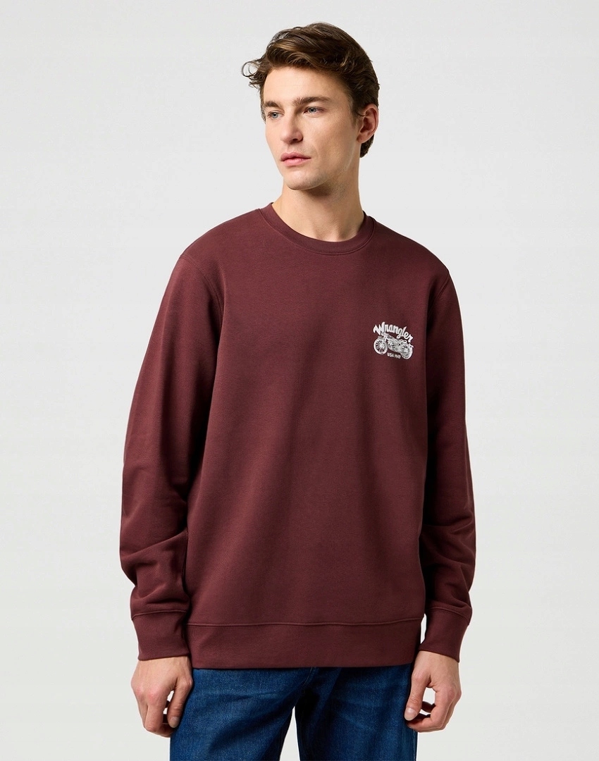 Pánská mikina Wrangler Americana Crew Decadent Chocolate 112371680 L