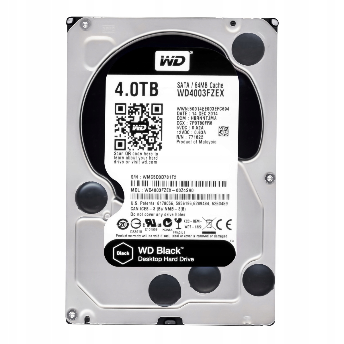 Wd Black 4TB 7.2K 64MB Sata III 3.5'' WD4003FZEX