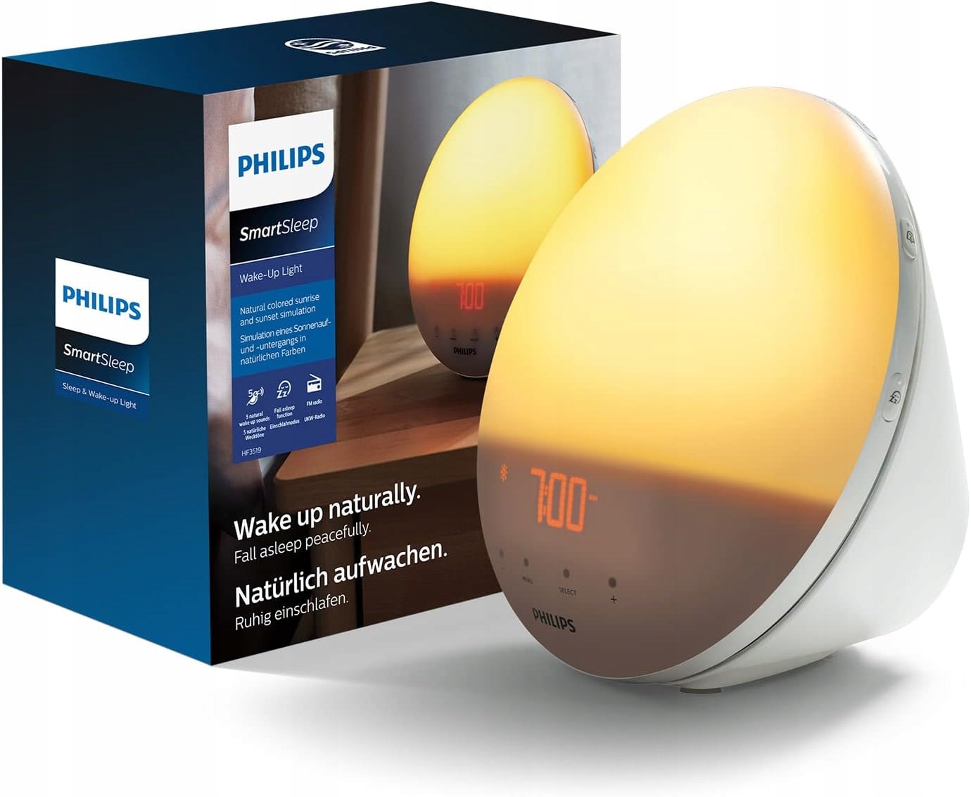 Síťové Rádio Budík Lampička Wake-up Light Philips HF3531/01 Smartsleep
