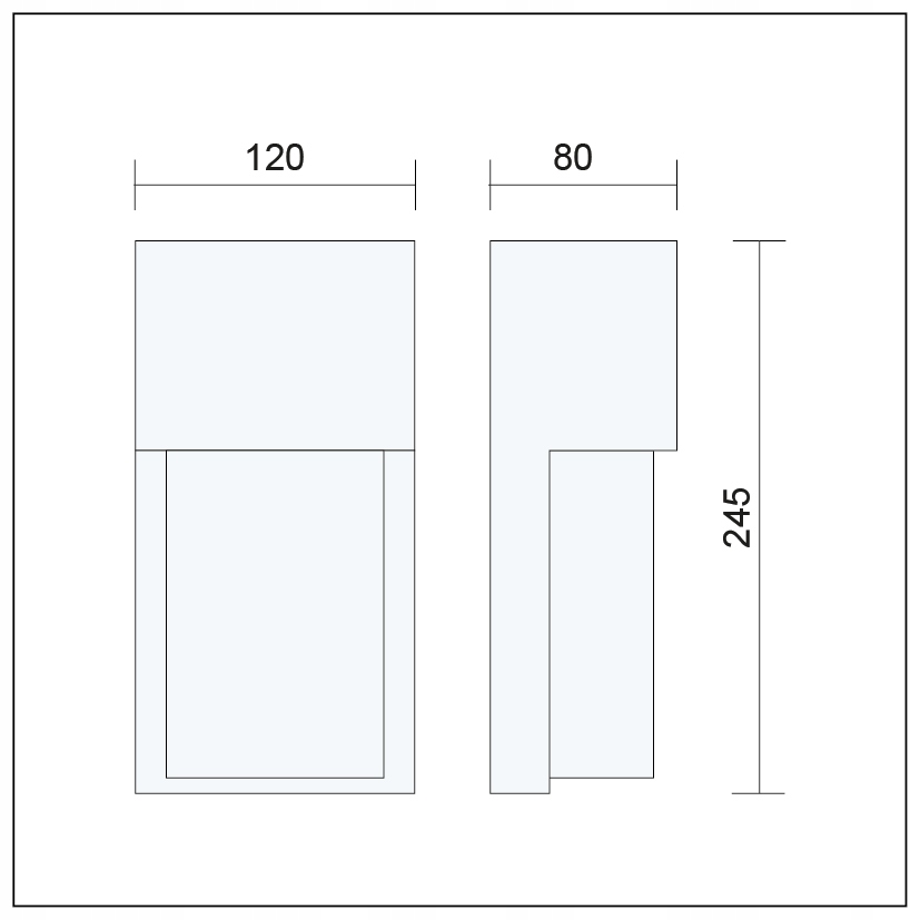 KINKIET ZEWNĘTRZNY LAMPA OGRODOWA ELEWACYJNA E27 Długość/wysokość 24.5 cm