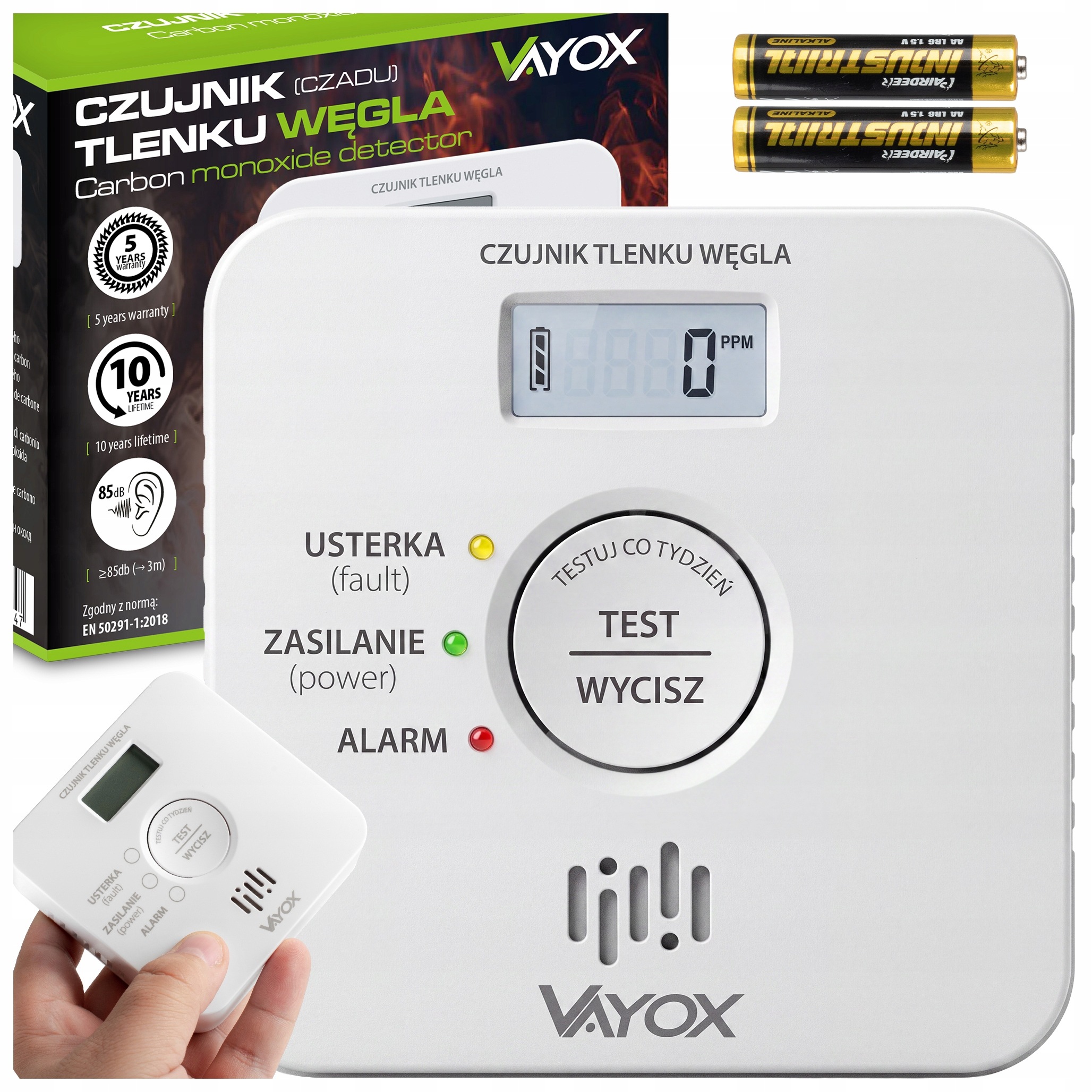 Detektor Oxidu Uhelnatého Detektor Oxidu Uhelnatého Detektor 10 Let Živosti 85 dB Vayox