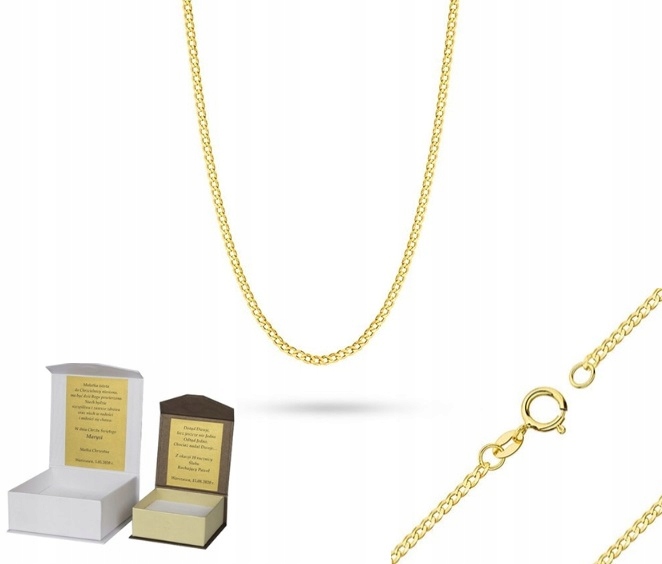 Zlatý řetízek stříbro pozlacený pancířovou vazbou 55 cm Dedikace P4
