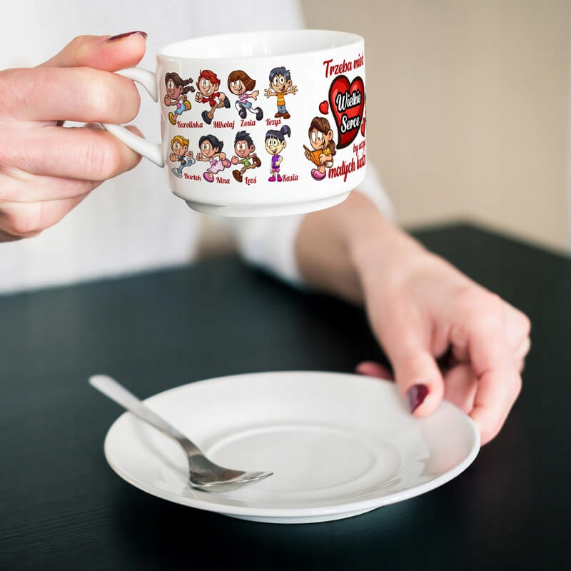 FILIŻANKA DLA NAUCZYCIELA PRZEDSZKOLANKI Z IMIONAMI DZIECIE - WIELKIE SERCE Kod producenta FILIŻANKA DLA NAUCZYCIELA Z IMIONAMI DZIECI