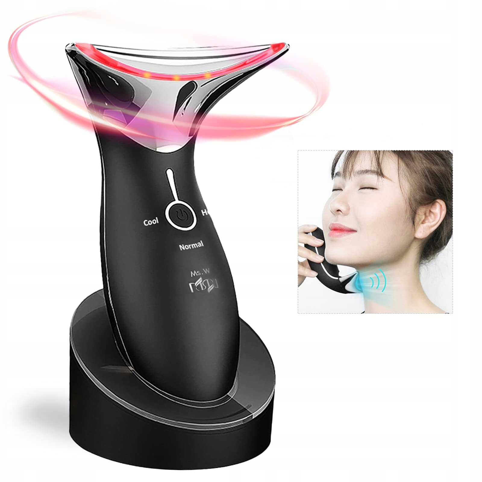 Ms.W Sonic přístroj na masáž obličeje horkým a studeným proti vráskám