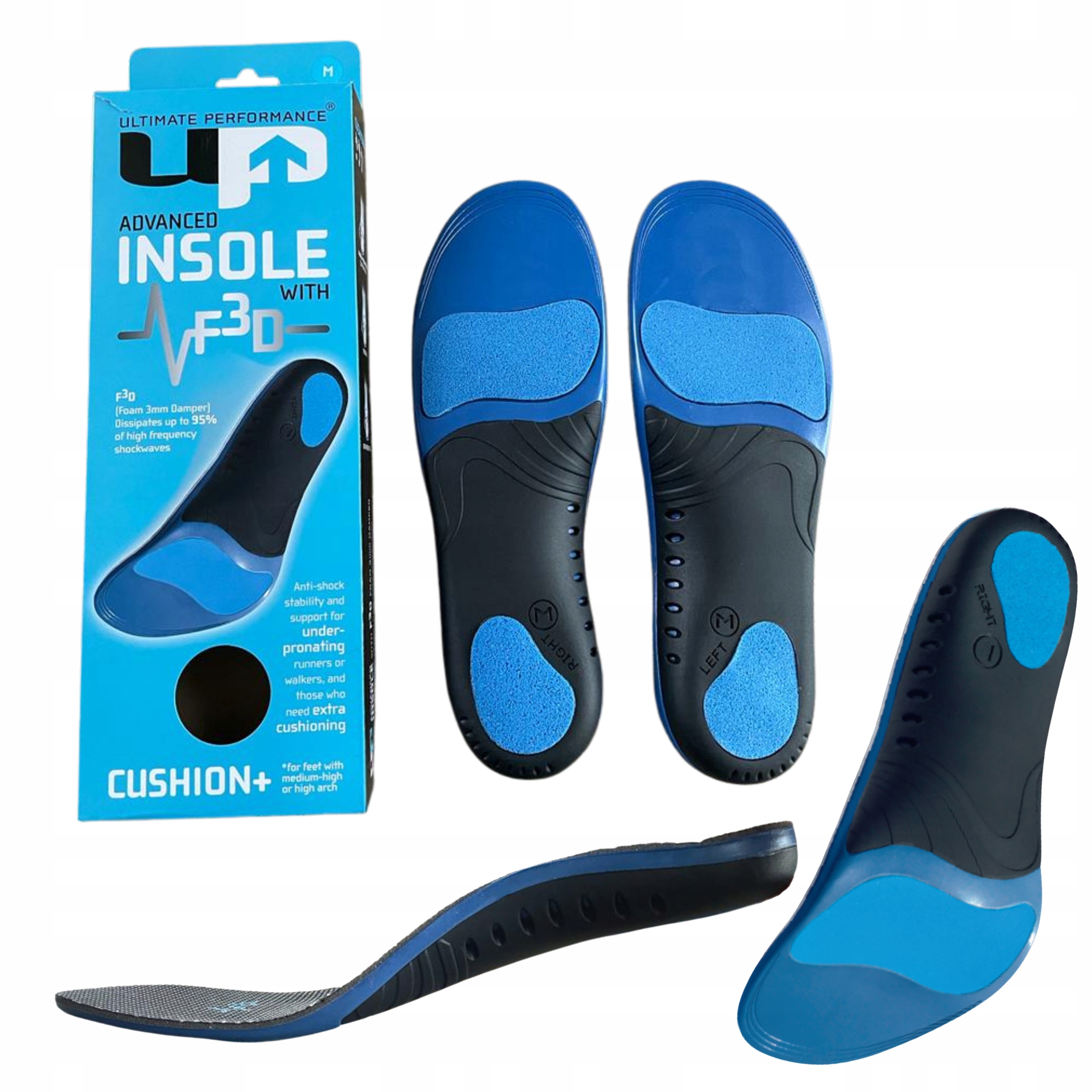 WKŁADKI PIANKOWE DO BUTÓW SZPOTAWOŚĆ PRONUJĄCE TŁUMIĄ DO 95% WSTRZĄSÓW M Model CUSHION+ UP4568