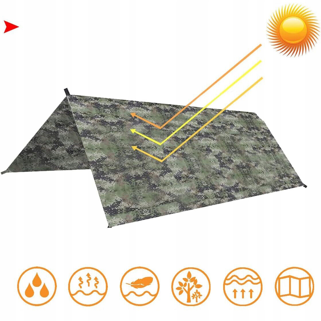 NAMIOT PŁACHTA TARP ZADASZENIE PLANDEKA WOJSKOWA BREZENT MASKOWANIE CIEŃ Szerokość 3 m