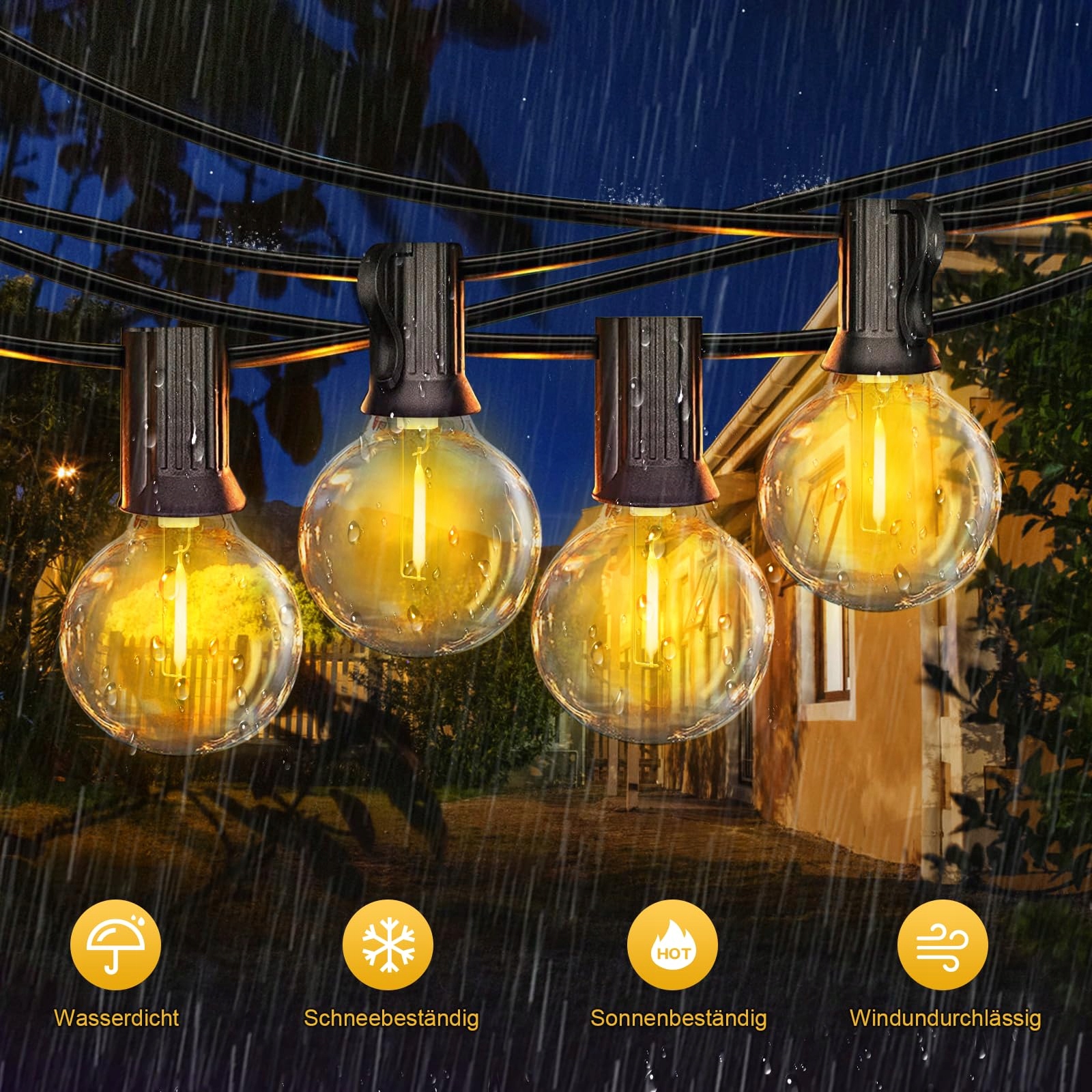 ROVLAK Solarna Girlanda LED 15M Wodoodporna Do Ogrodu i Balkonu — miniatura 4