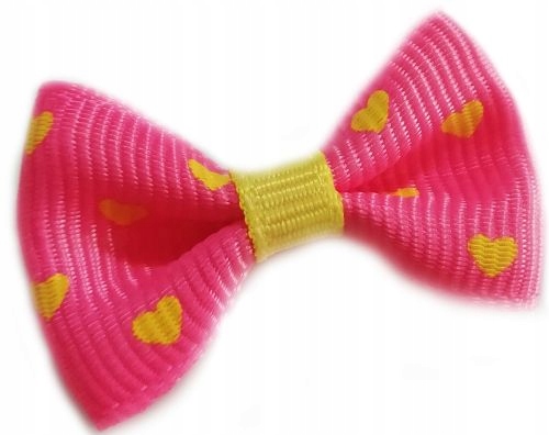 

Różowe Kokardki W Serduszka Na Gumkach Yorki