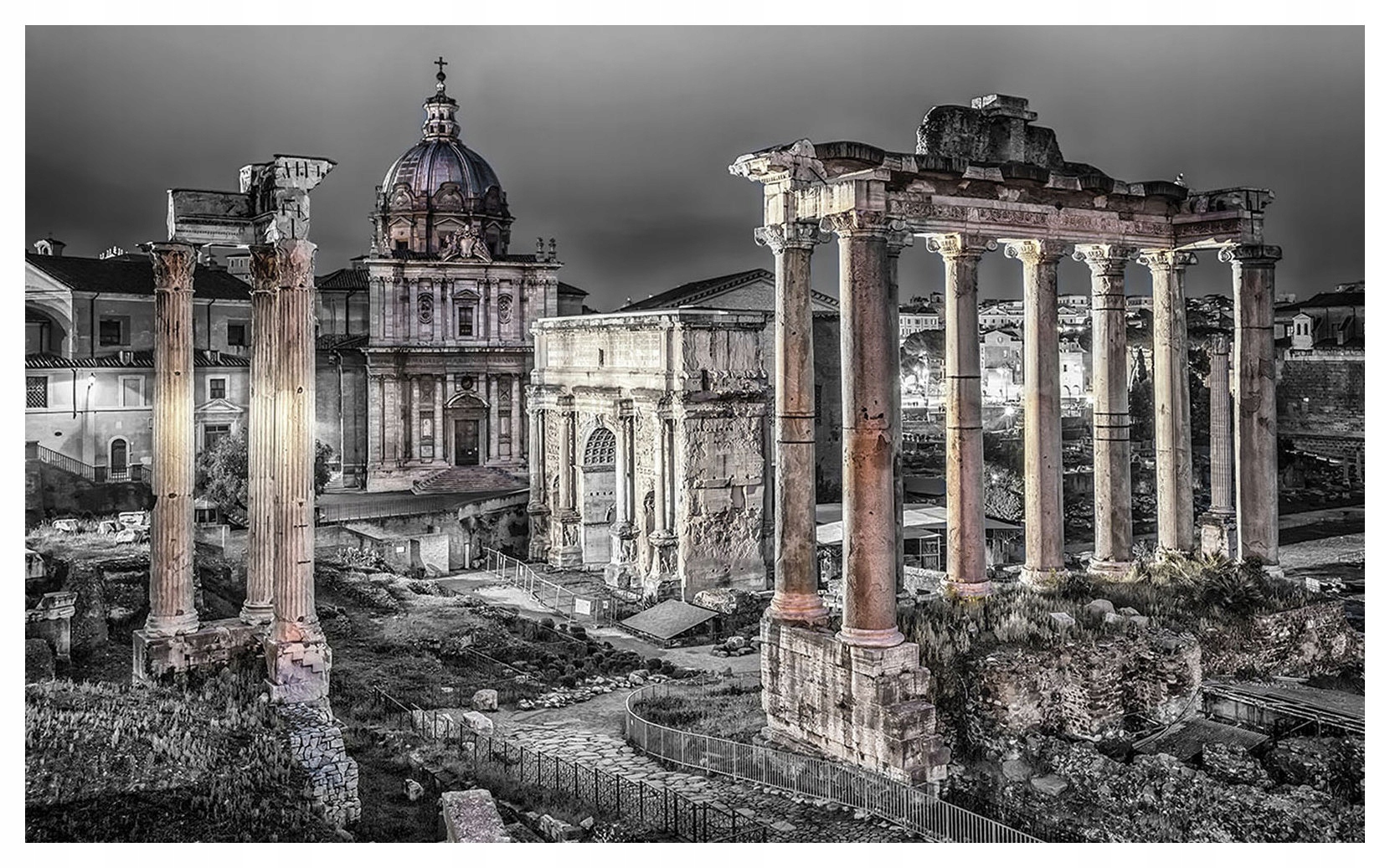 Vliesová fototapeta Forum Romanum v noci starověký Řím 250x175 lepidlo
