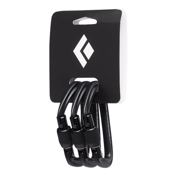 Karabinki Black Diamond HotForge Screwgate 3 pck Black