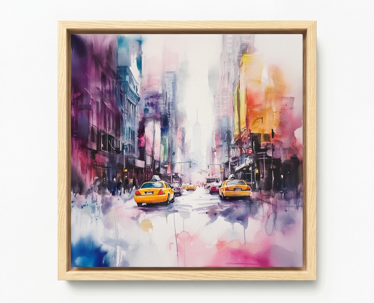 Obraz Rám American Box Město New York Ulice Auta Žluté Taxi 50x50
