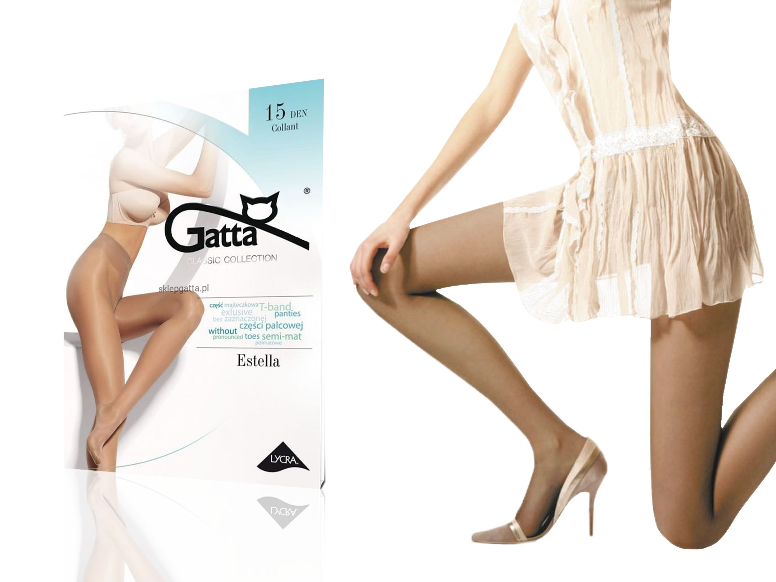 

Rajstopy Gatta półmatowe Estella 15den, daino, 3-M