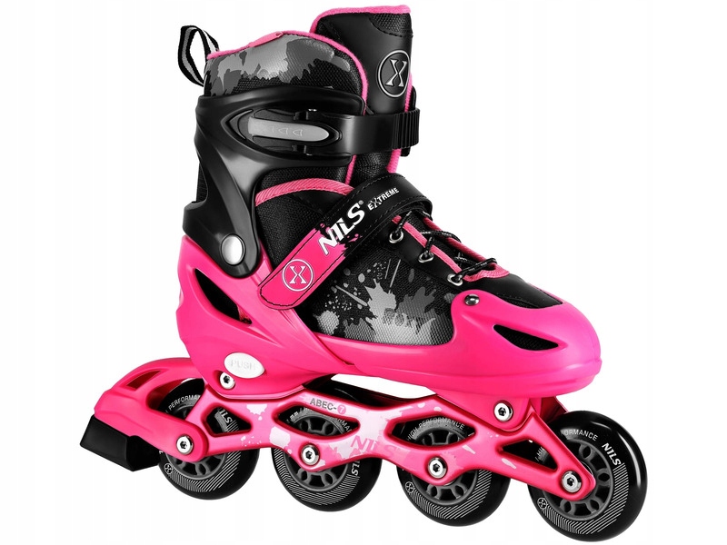 Łyżworolki Nils Extreme NA18137A (rozmiar 31-34) Czarno-różowy