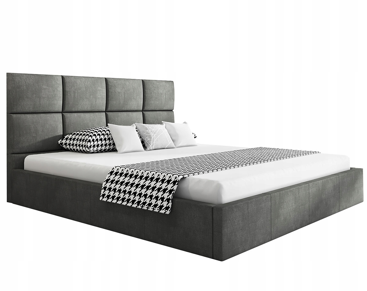 

Łóżko Teo Slim 160X200 welur grafit, stelaż metal