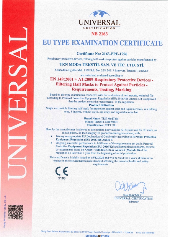 100x MASKA MASECZKA FFP3 OCHRONNA ANTYWIRUSOWA Marka TRN MedTeks