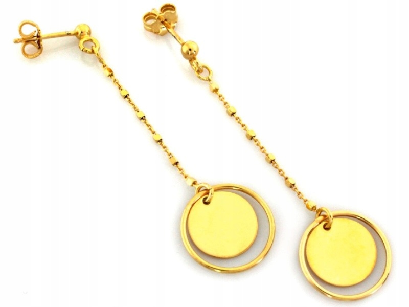 Stříbrné náušnice 925, pozlacené kroužky s řetízky pro ženy, elegantní vzhled