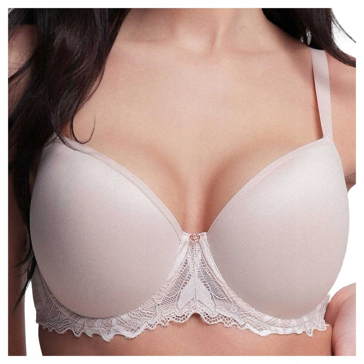 Ava Biustonosz usztywniany gładki stanik full cup kopa 2255 beżowy 80H