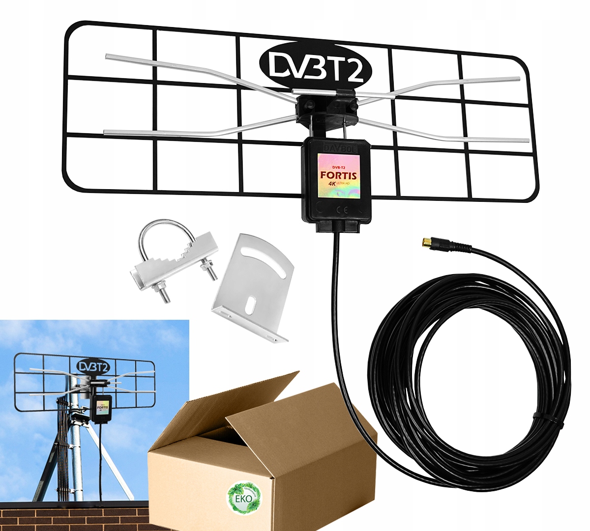 Pasivní Venkovní Anténa DVB-T2 4K Fortis, Robustní