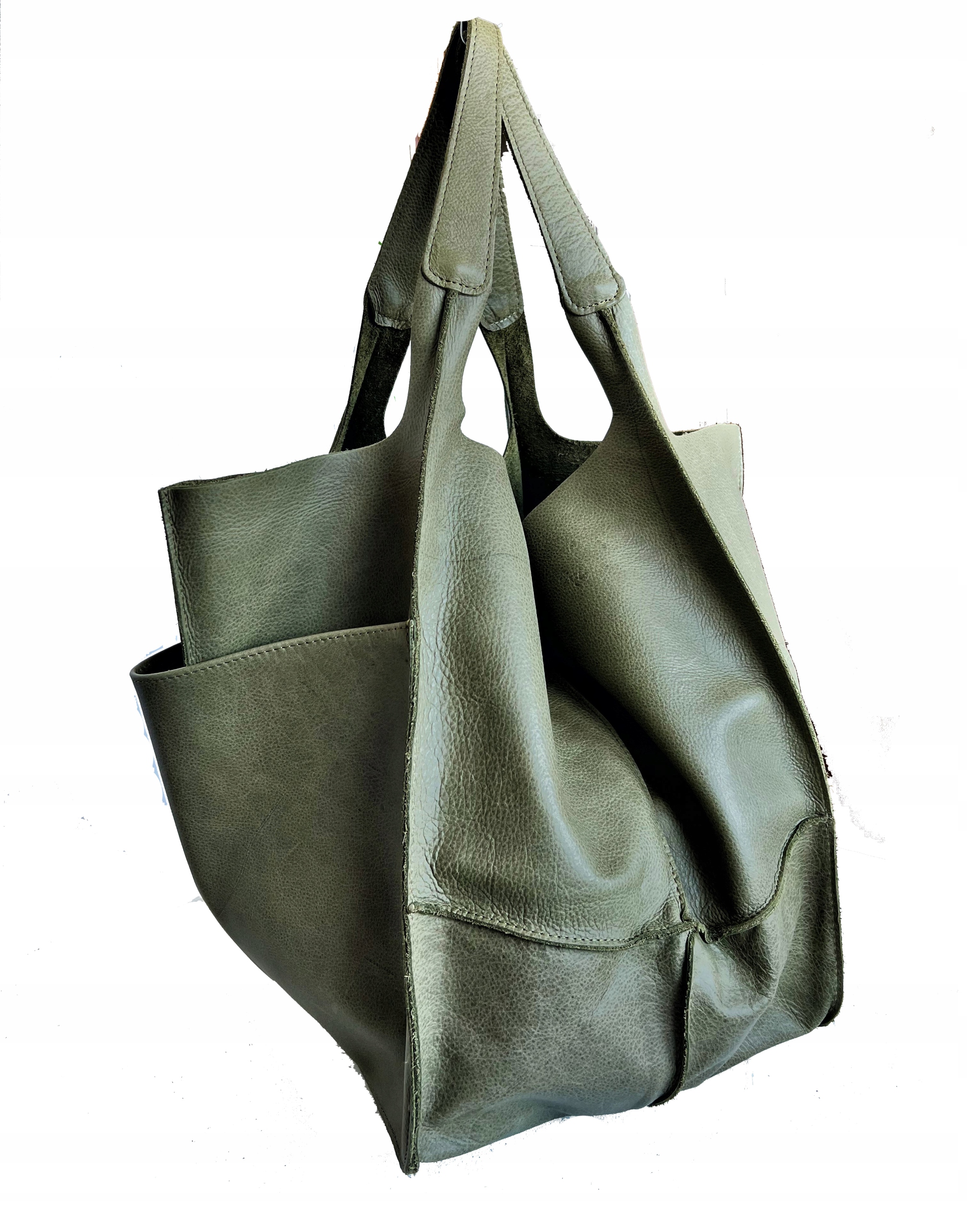 TOREBKA DAMSKA ZE SKÓRY NATURALNEJ - WOREK NA RAMIĘ XXL - SKÓRZANA TOREBKA Styl miejski