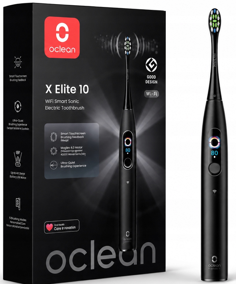 Oclean X Elite 10 Szczoteczka Soniczna Elektryczna Czarna Wifi