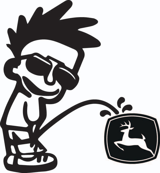 

Śmieszne naklejki na auto samochód Olać John Deere