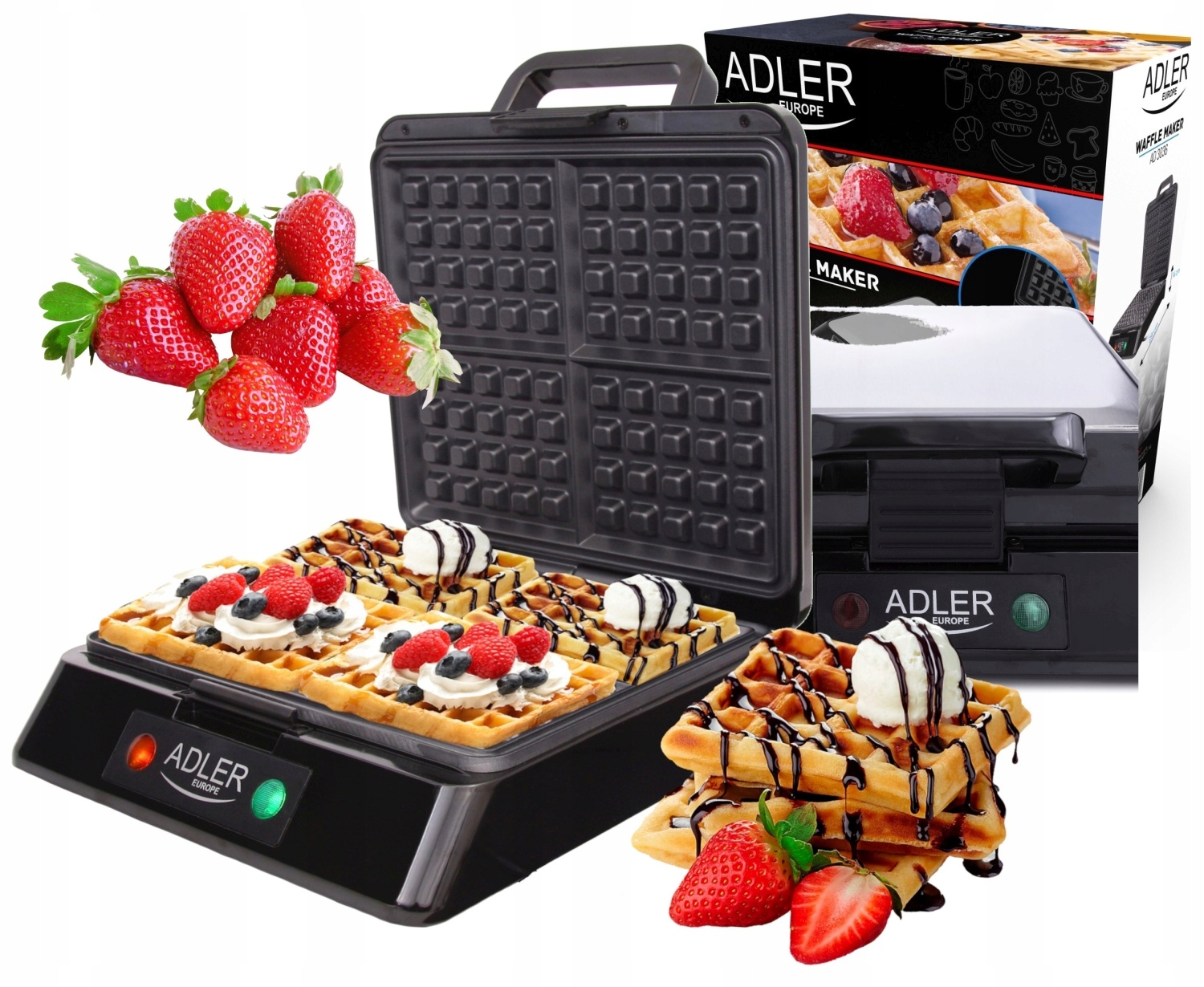

Gofrownica Opiekacz Adler 1500W 2 Gofry