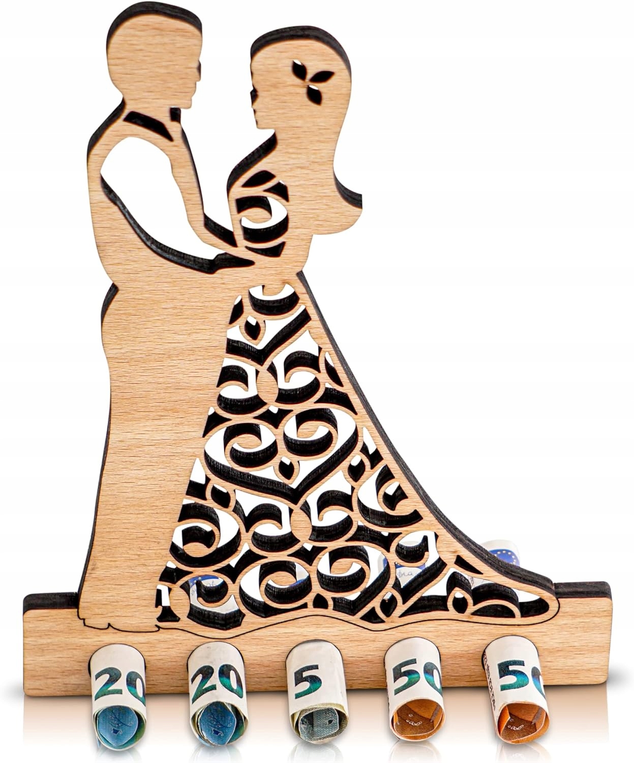 PREZENT WESELE ŚLUB OZDOBA DREWNIANA NOWOŻEŃCY 16x21 CM