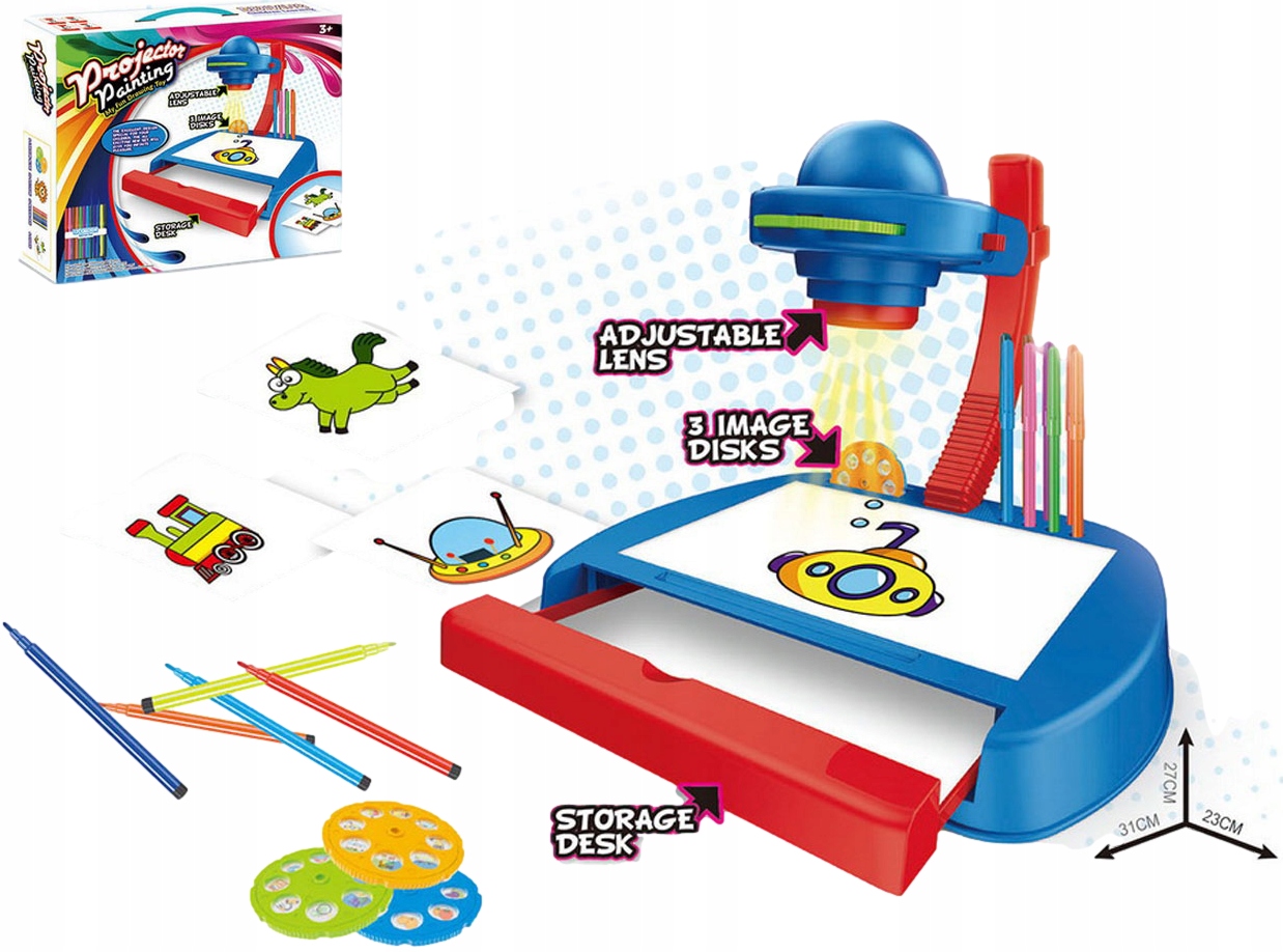 Duży Projektor Rzutnik do Rysowania Slajdy Pisaki Kod producenta 00