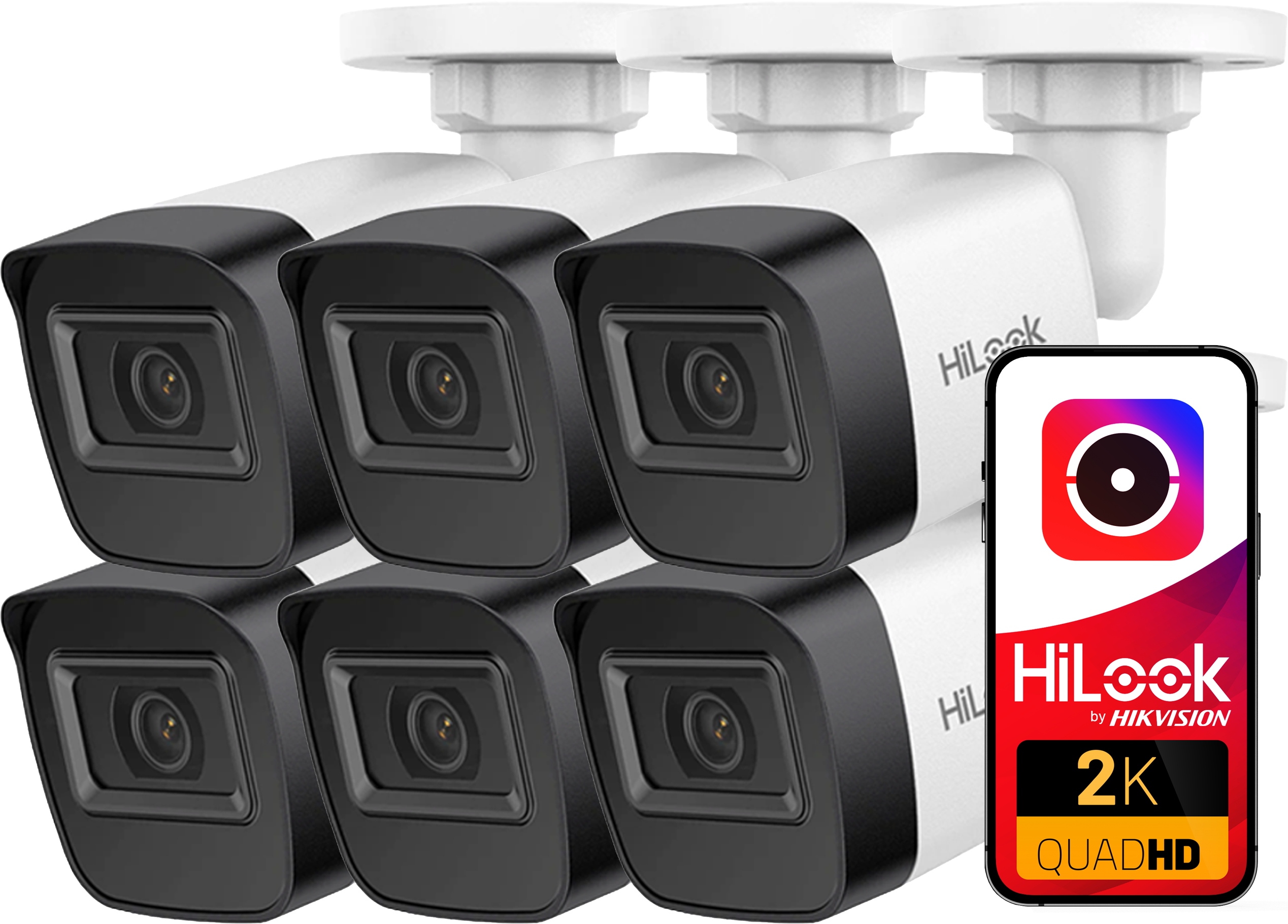 4MPx Ip kamera HiLook od Hikvision 2.8MM IR20m Detekcia pohybu IPCAM-B4-P x6