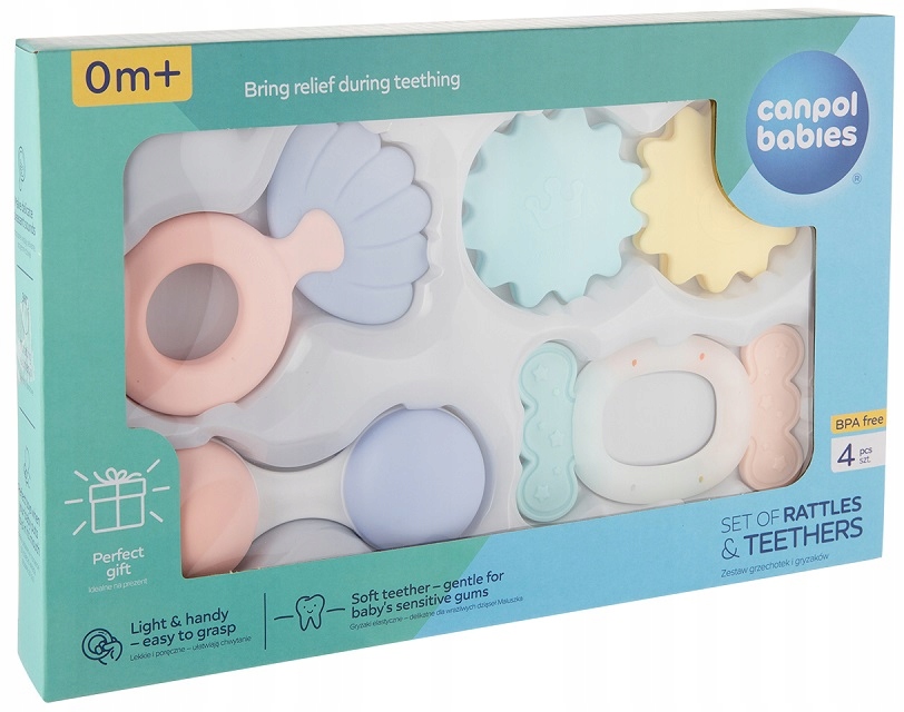 CANPOL ZESTAW GRZECHOTEK GRZECHOTKI GRYZAK 0m+ Stan opakowania oryginalne