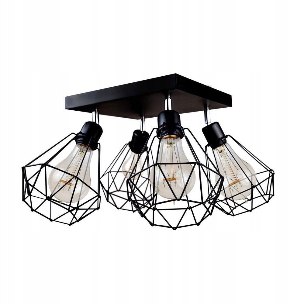 

Lampa Wisząca Czarna Abażur Diamond Sufitowa Loft