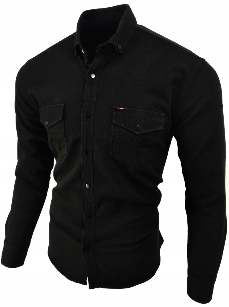 Pánská Košile S Límečkem Na Druky Černá 2079 51/52 Vel: 5XL