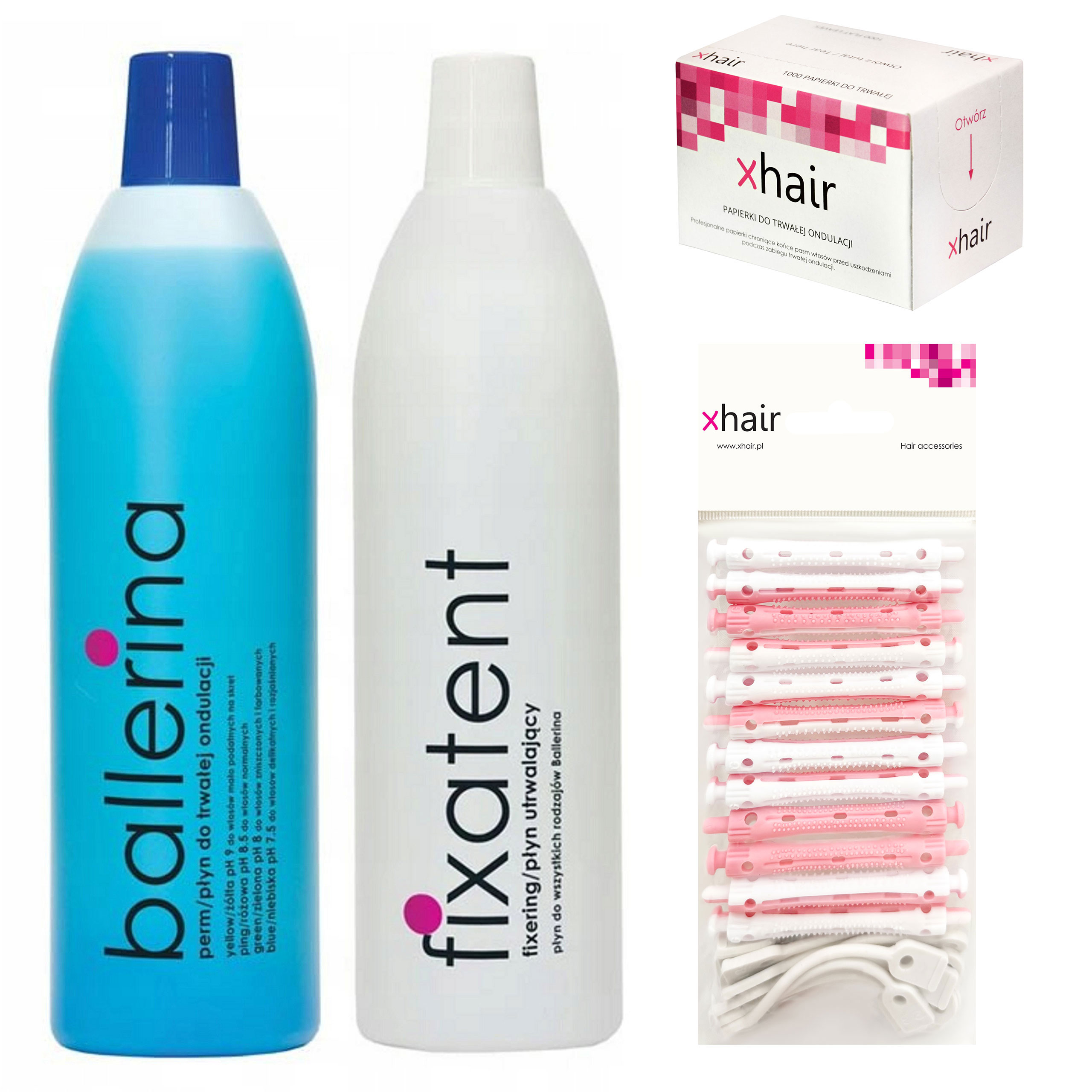 Sada pro trvalou ondulaci Set s válečky Tekutý Fixátor Papírky Xhair