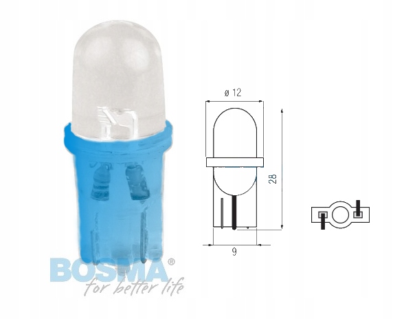 Żarówka postojówka BOSMA 12V LED STANDARD T10 BLUE MAT