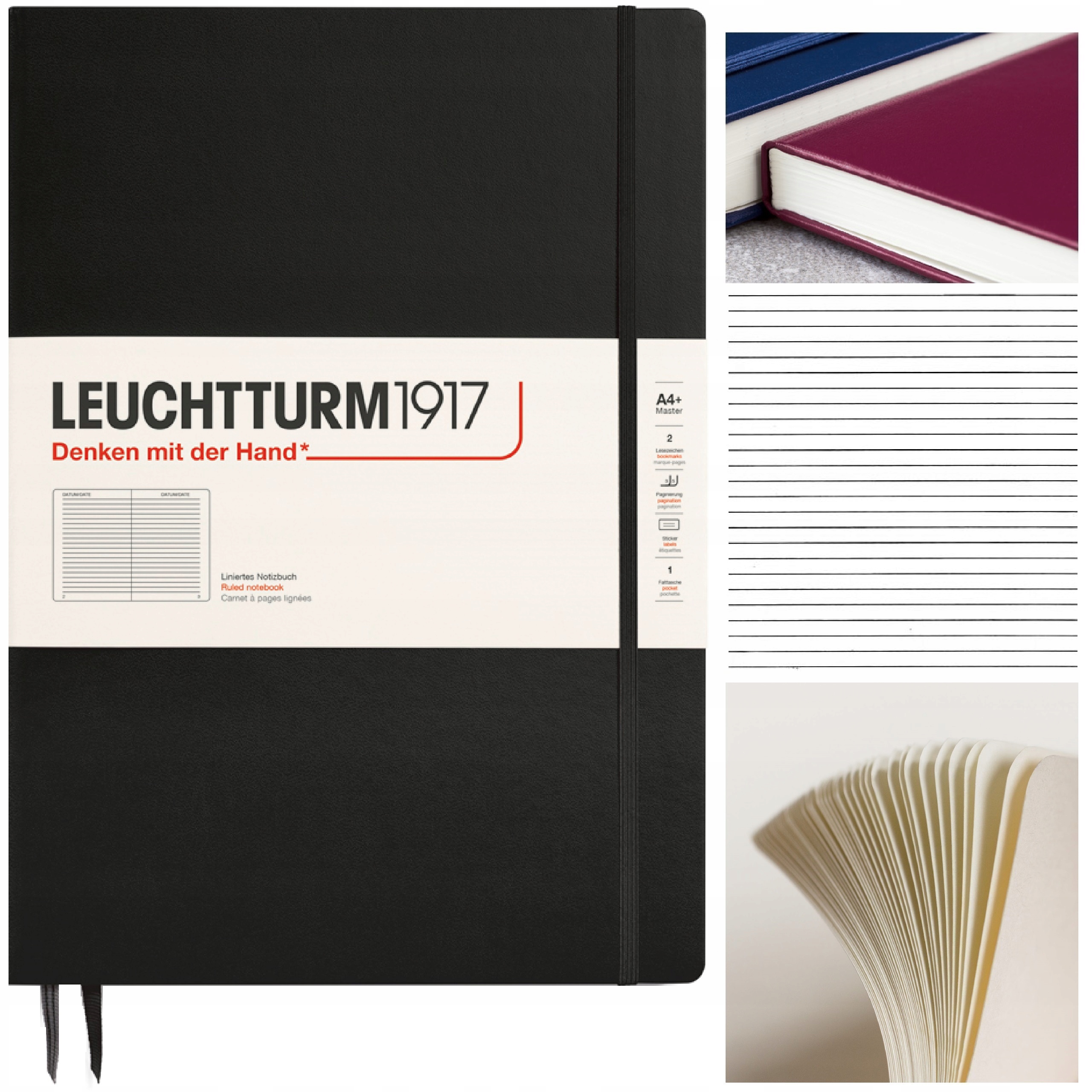 LEUCHTTURM1917 Notatnik Master Slim A4+ Linia notes brulion w linię