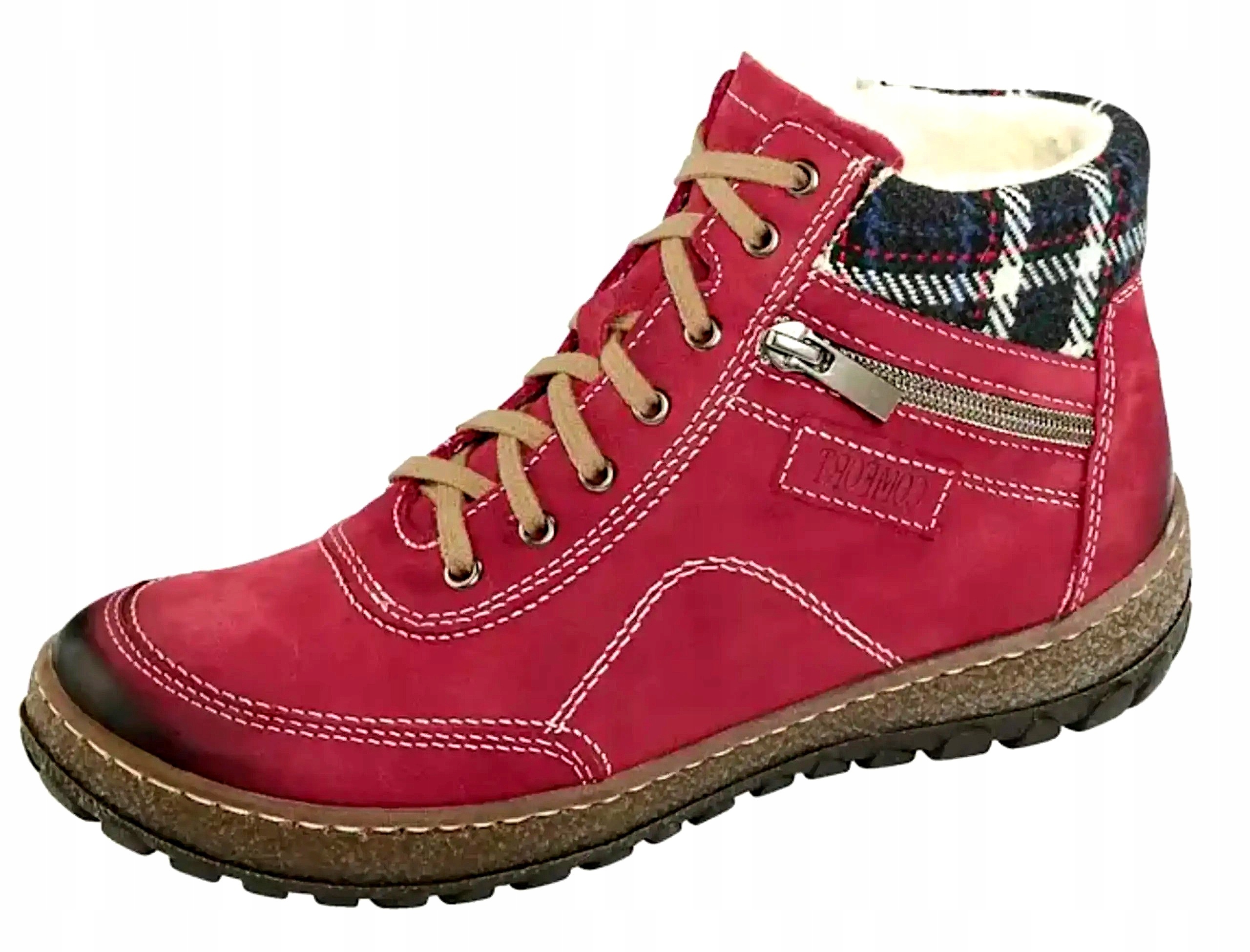 Dámské Semišové Boty Z Přírodní Kůže Comfort Červené 641 38 Ars