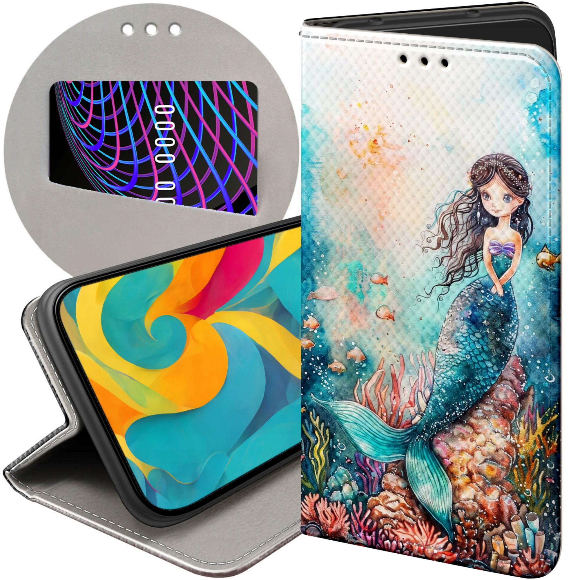 Etui Z Klapką Do Oppo A40 Syrenki Nimfy Morskie Panny Futerał Case