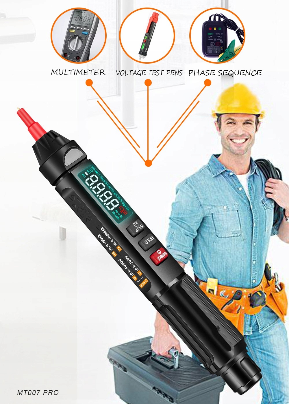 TESTER NAPIĘCIA MULTIMETR MIERNIK FAZ True RMS 3w1 EAN (GTIN) 0999571168397