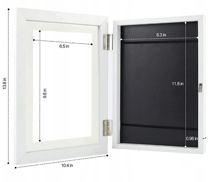 RAMKA ARTYSTYCZNA OTWIERANA NA OBRAZKI RYSUNKI ZDJĘCIA DLA DZIECI POJEMNIK Kolor biały