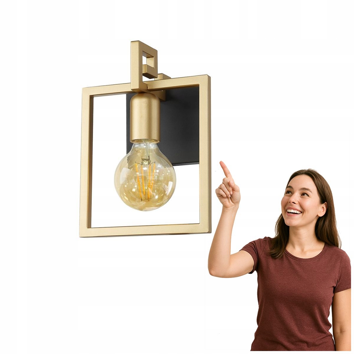 Nástenná lampa Primero, zlatá a čierna matná Italux