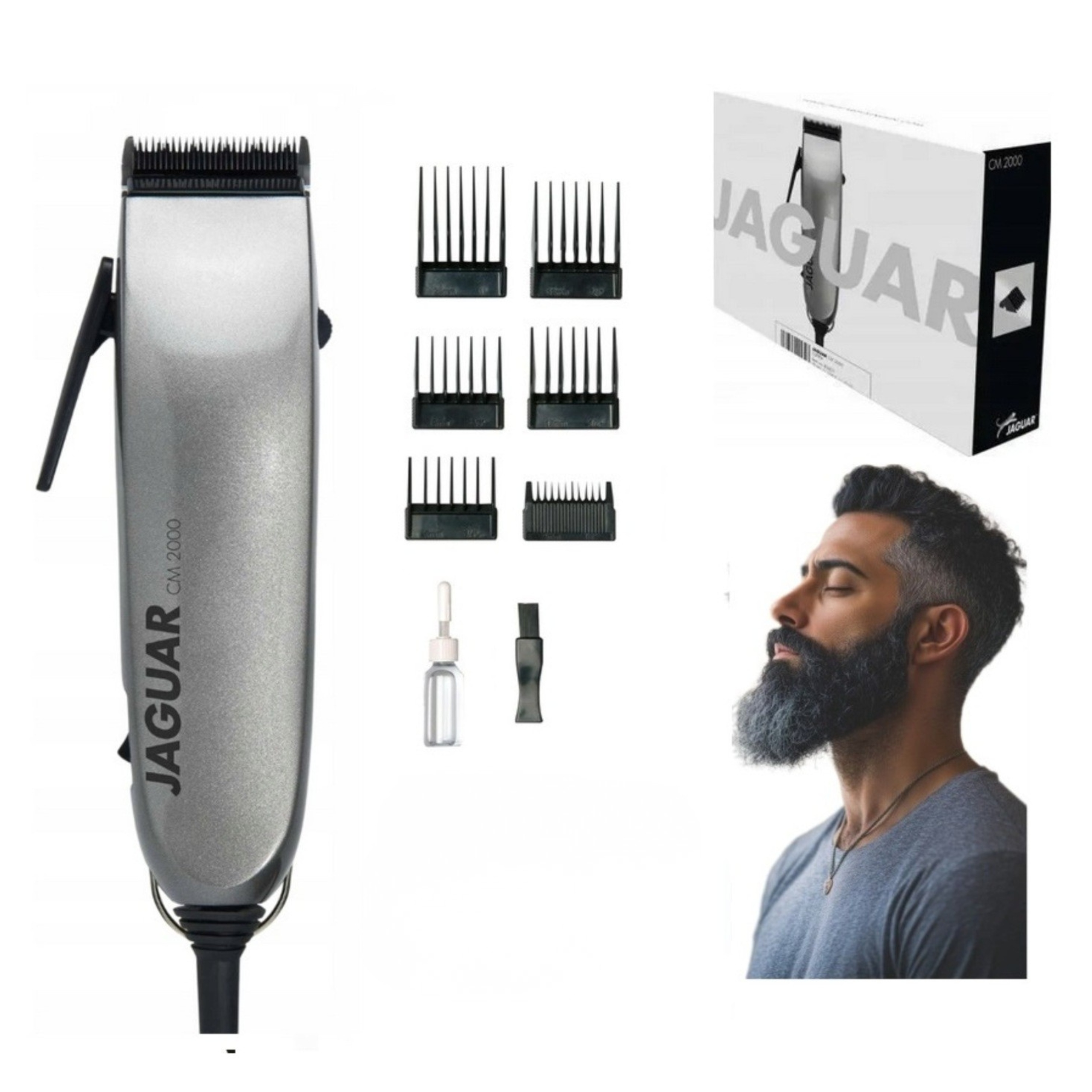 Maszynka do strzyżenia Włosów Jaguar CM 2000 Silver Przewodowa Moc 10W