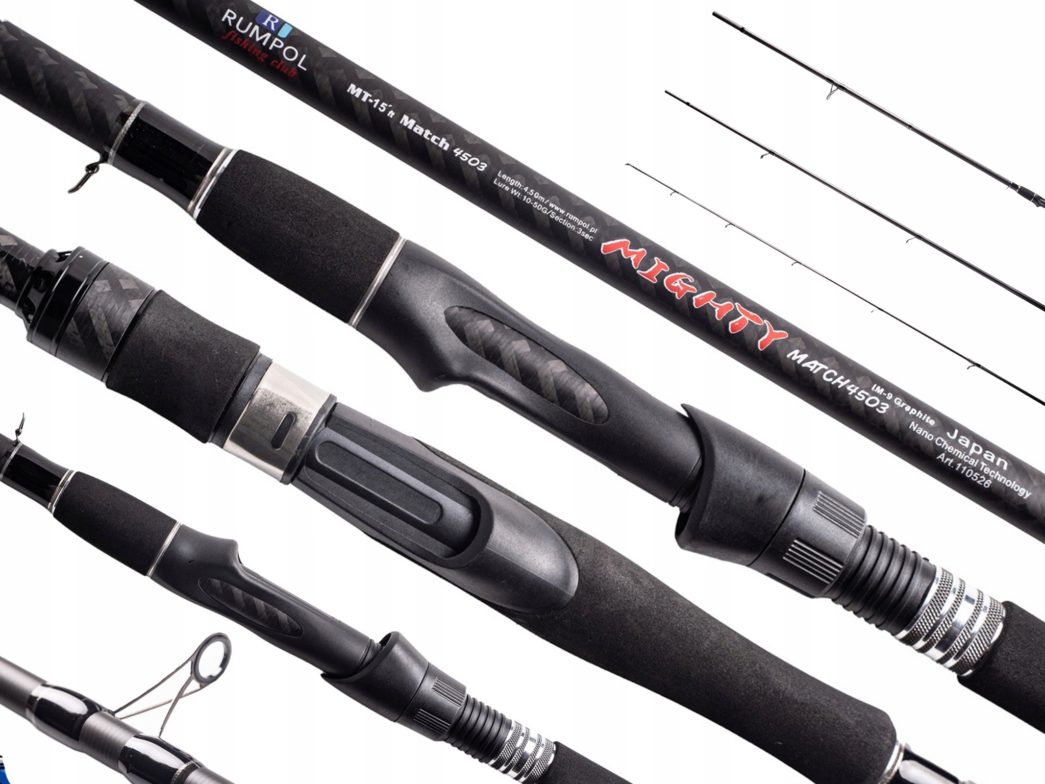 Prut Mighty Match 4.2 M 10-50 G 90% Karbon 420 CM Matchový Univerzální Rumpol
