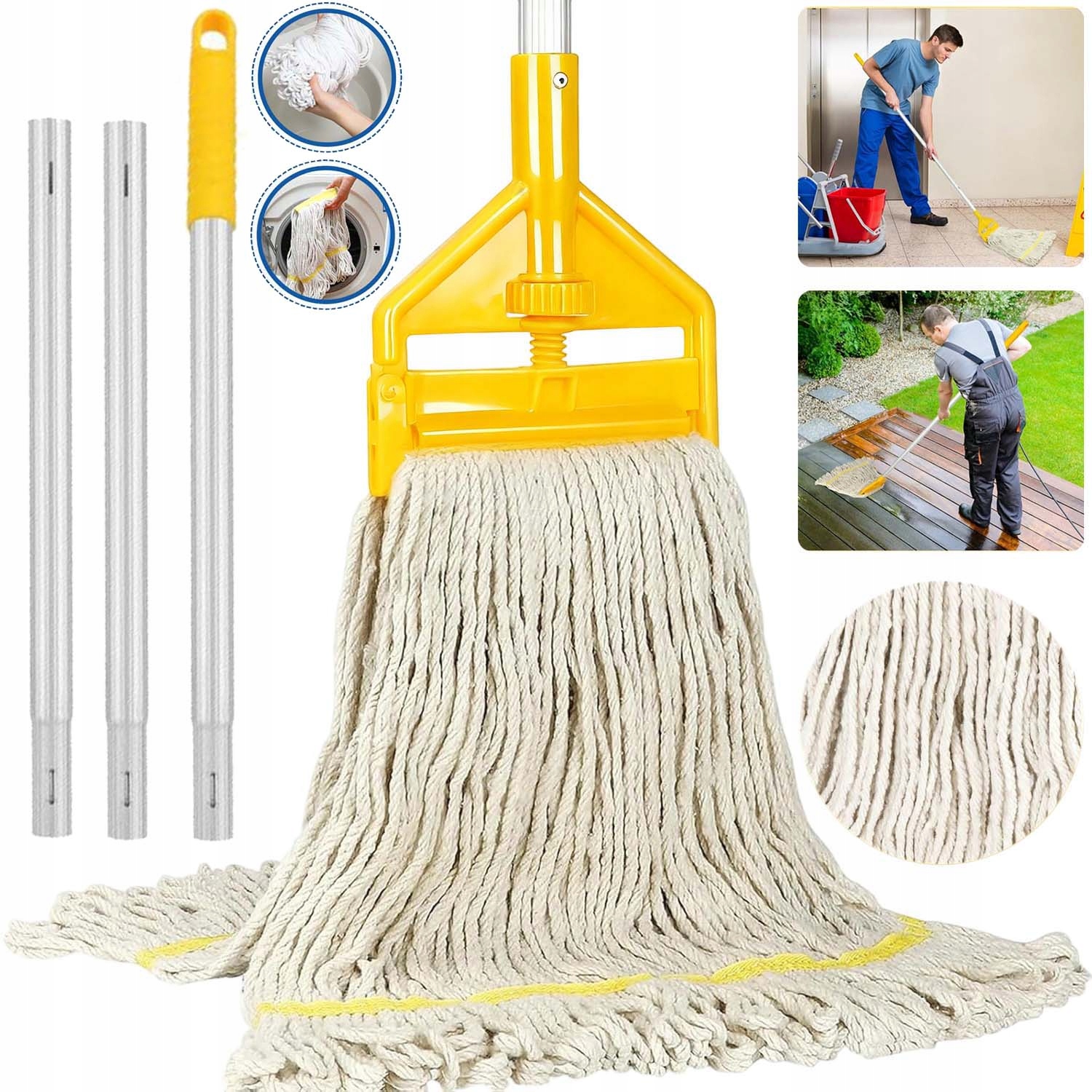 Levně Šňůrkový Mop Velký Bavlna Savý Rychlé Čištění Od Násady