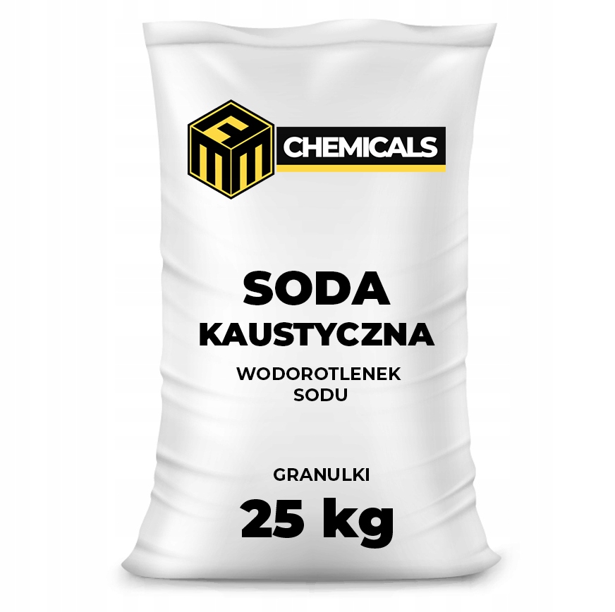Soda Kaustyczna Wodorotlenek Sodu 25KG Granulki udrażnianie rur kanalizacja