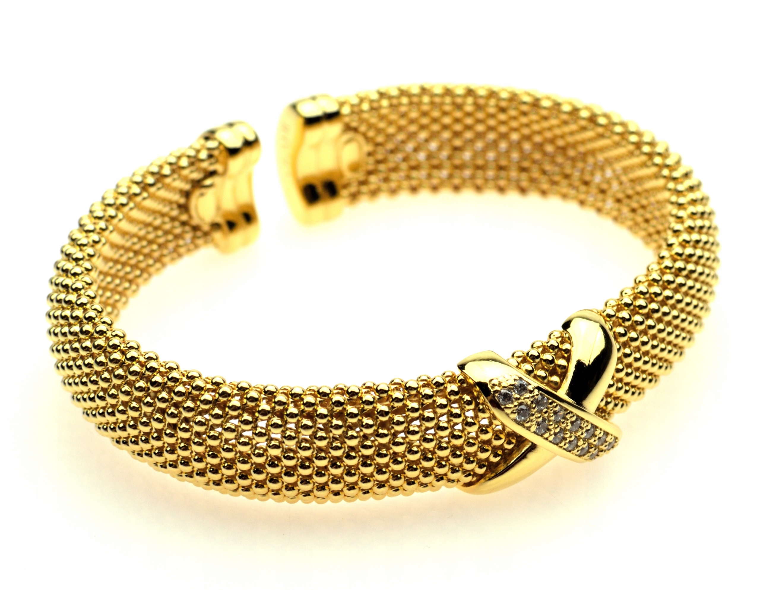 Lesklý, Pozlacený Náramek S Bronzovými Zirkony Svátek Matek Valentýna