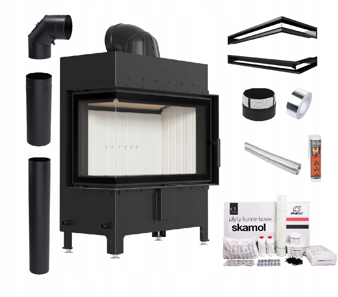Krbová Vložka Lucy 14 kW Levá Ocelová Vzduchová Ekoprojektová Sada