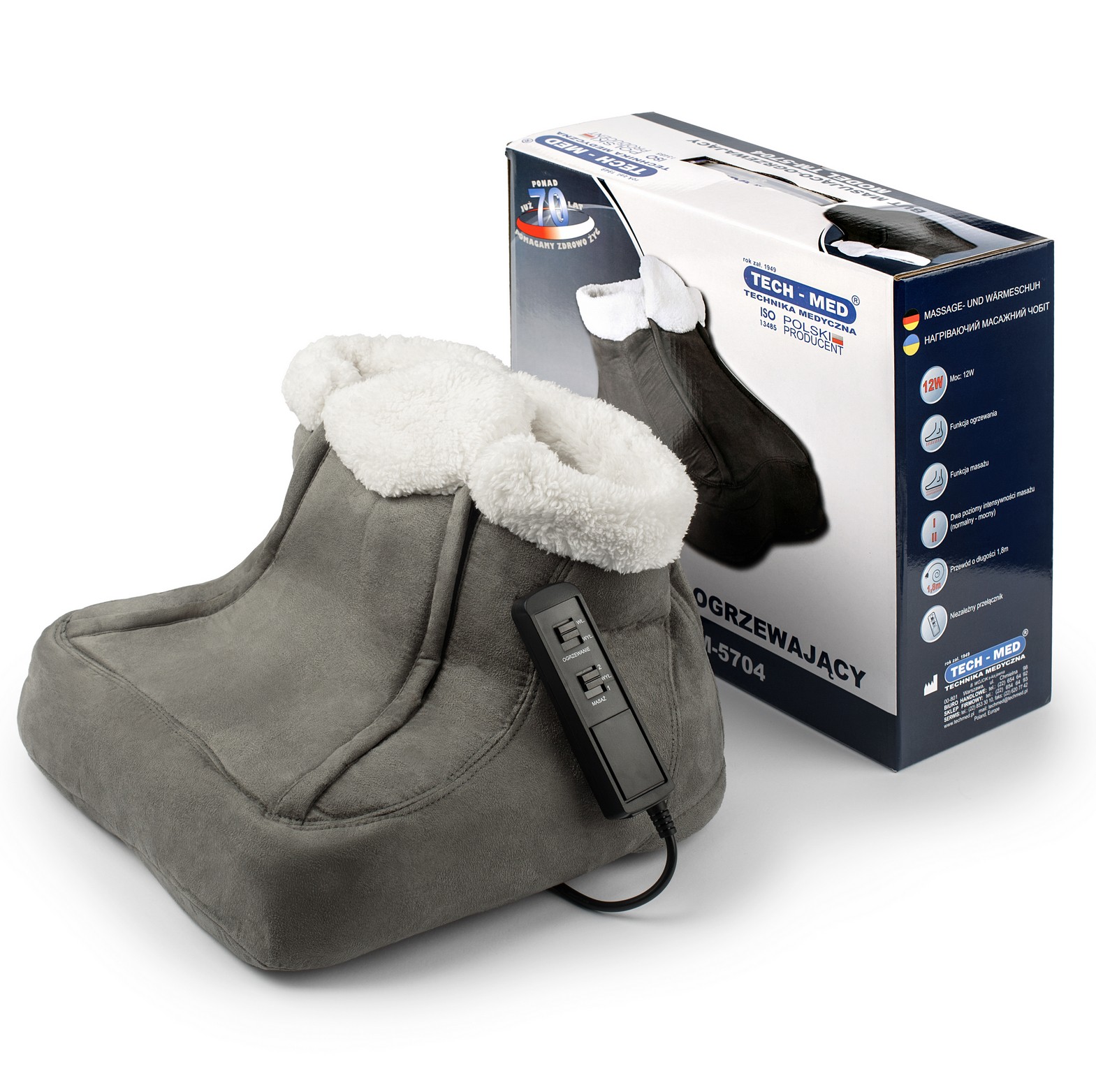 But Masujący Ogrzewający Elektryczny Stóp 12W Tech-med TM-5704 Szary