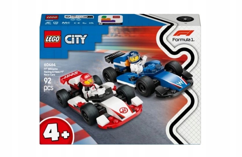 stavebnice Lego City 60464 Bolidy Williams F1 A Haas F1 Pro Děti